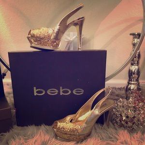 Bebe Gold Heels